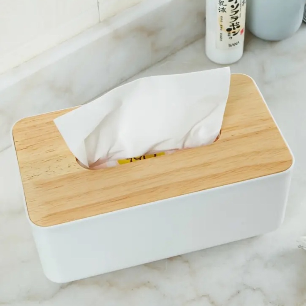 SOLD Bamboo Tissue Box Holder Cover Small